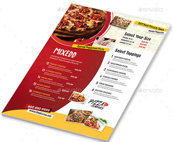 Pizza Restaurant Menu Flyer Set