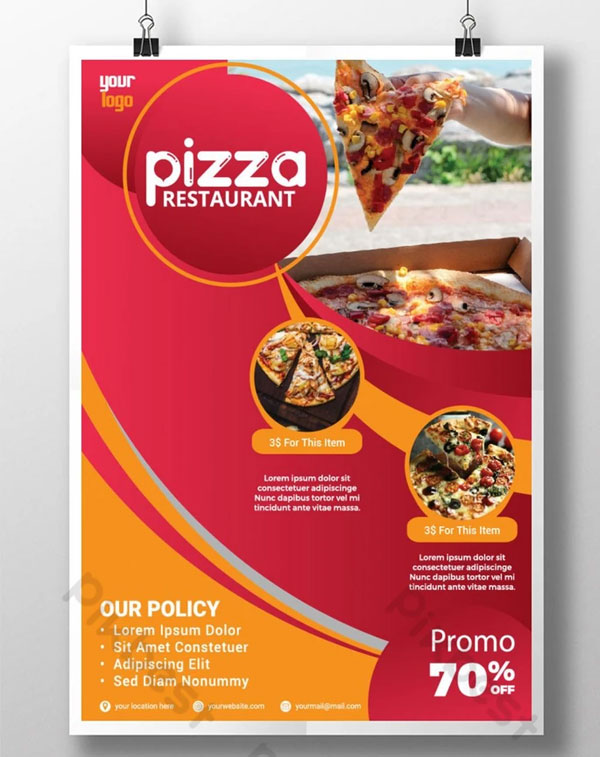 Free Pizza Restaurant Menu Flyer Templates