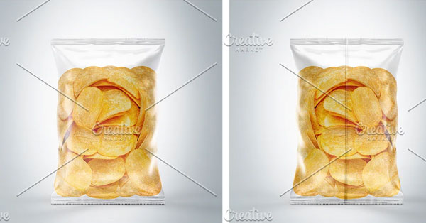Plastic Bag With Chips Mockup
