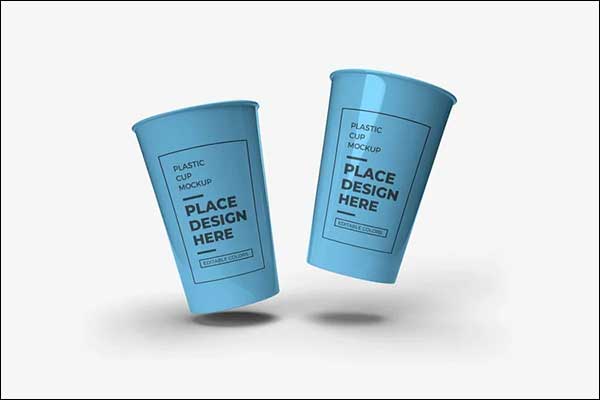Plastic Cup Packaging 3D Mockup Template