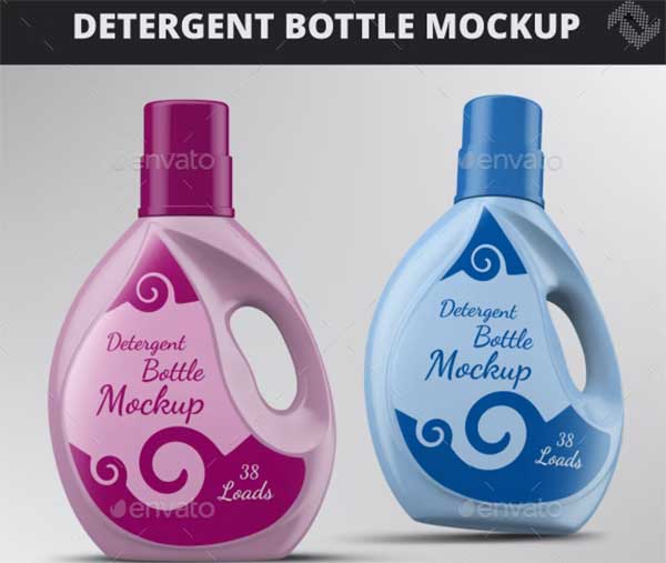 Plastic Detergent Bottle Mockup