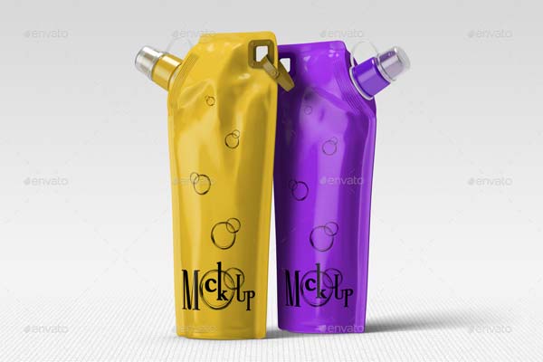 Plastic Foldable Water Bottle Mockup