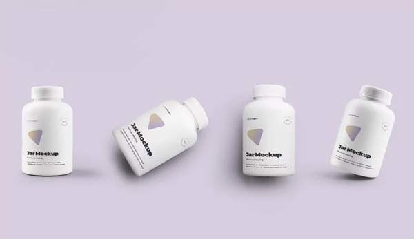 Plastic Jar Mockups For Pills and Capsules