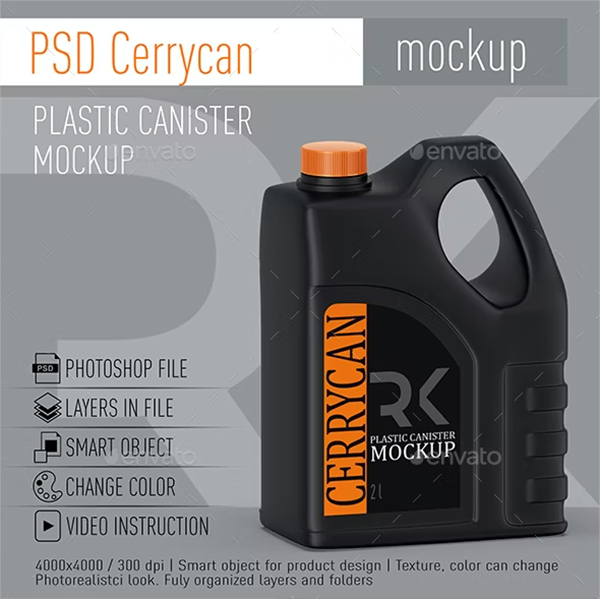 Plastic Jerrycan Mockup