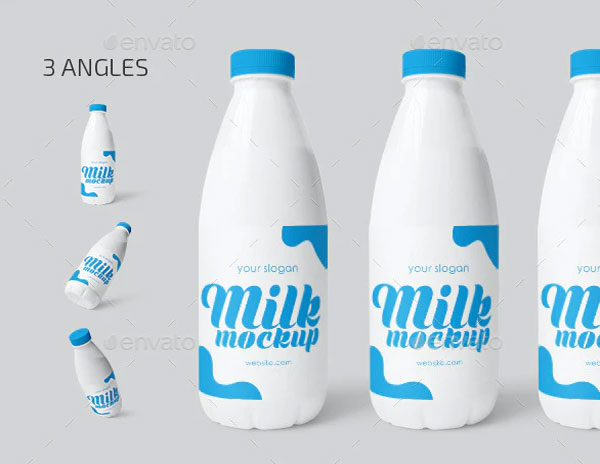 Plastic Milk Bottle Mockups