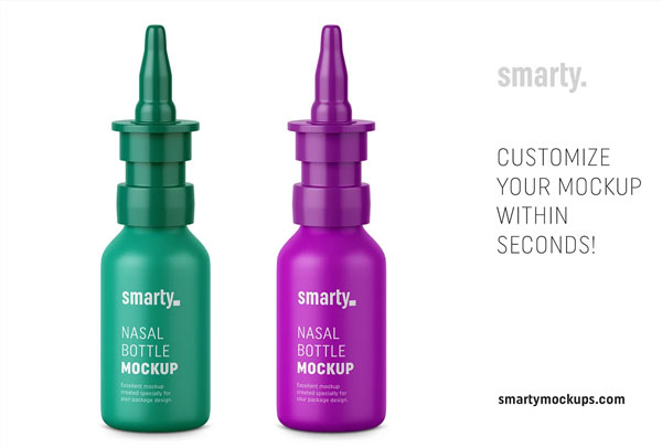 Plastic Nasal Bottle Mockup