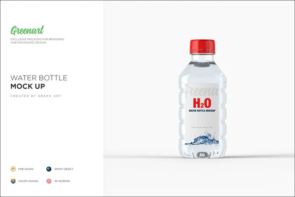 Plastic PET Bottle Water Mockup