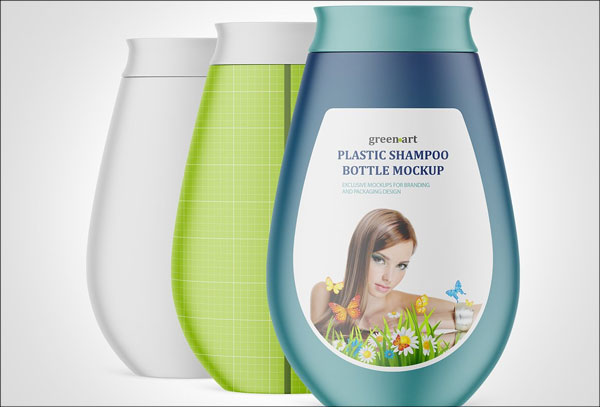 Plastic Shampoo Bottle Mockup Template