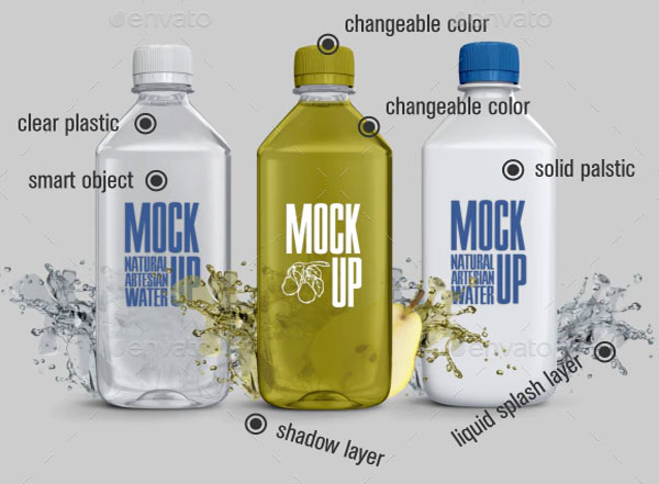 Plastic Water Bottle Mockup