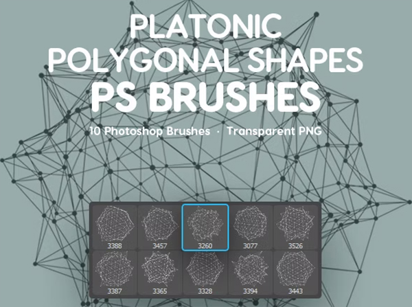 Platonic Polygonal Shapes Photoshop Brushes