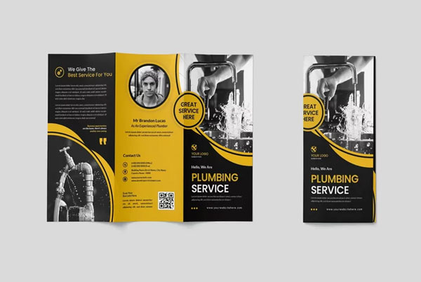 Plumbing Service Trifold Brochure Design