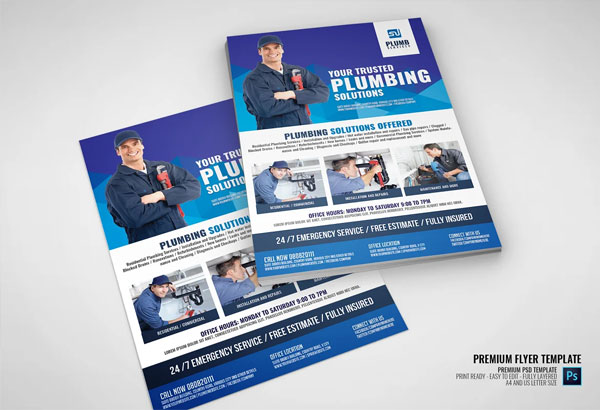 Plumbing Services Promotional PSD Flyer