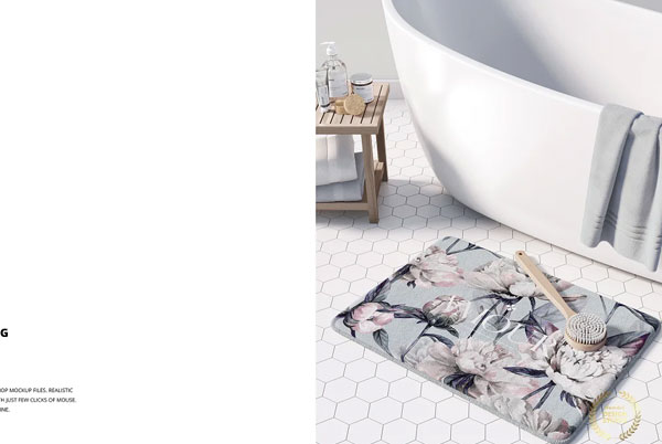 Plush Bath Rug Mockup Set