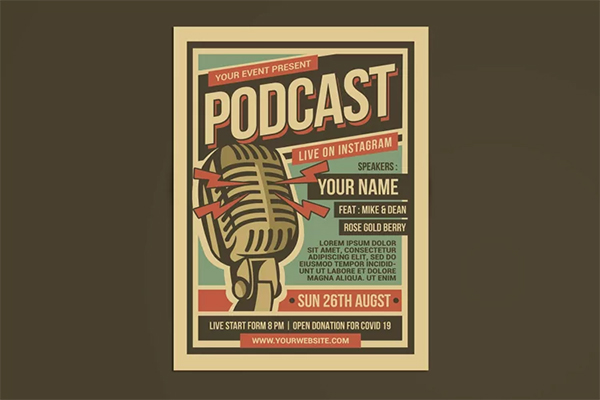 Podcast Retro Event Flyer