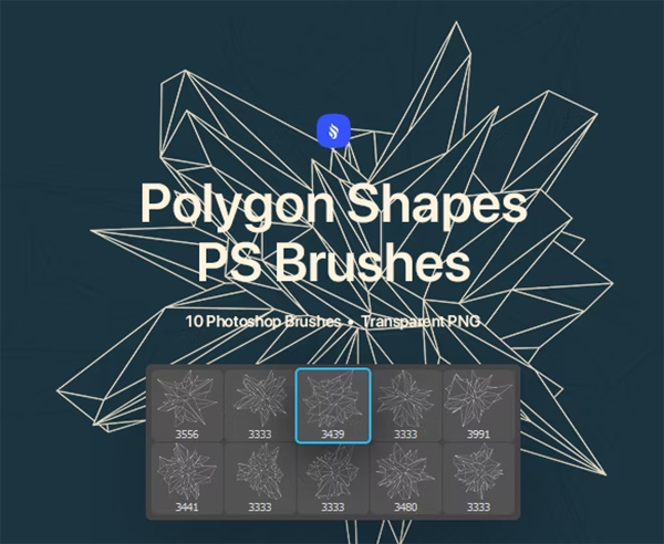 Polygon Shapes Photoshop Brushes Set