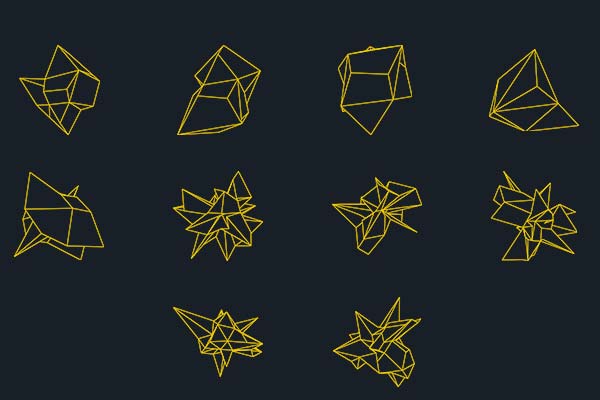 Polygonal Shapes Photoshop Brushes Set