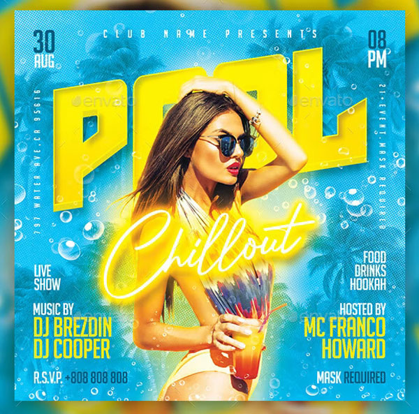 Pool Party Club Flyer Template