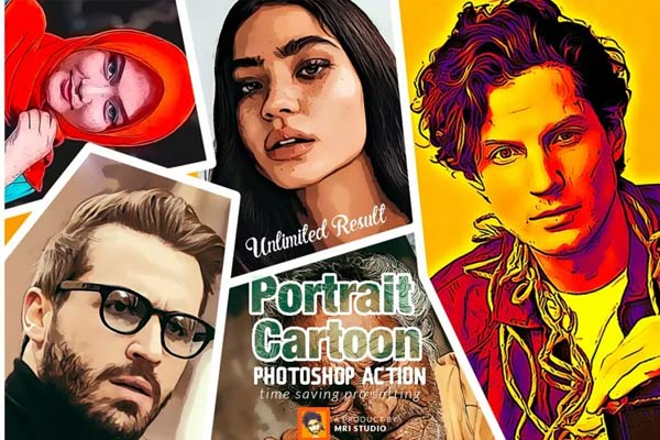Portrait Cartoon Photoshop Action Download