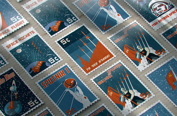 Postage Stamp MockUp PSD Template