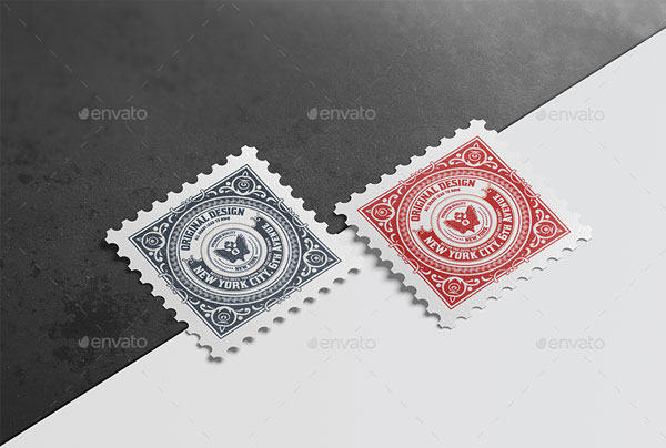 Postage stamps Logo Mock up