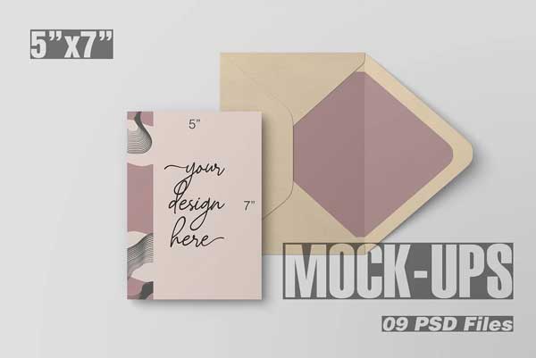 Postcard & Envelope Mockup Template