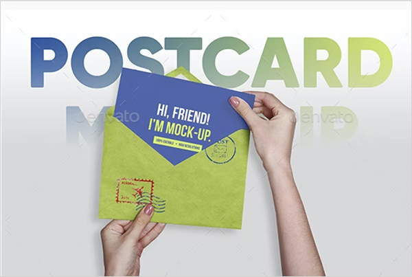 Postcard, Greeting, Invitation with Envelope Mockups