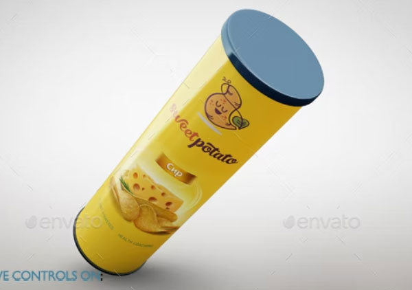 Potato Chips Bag Mockup Template