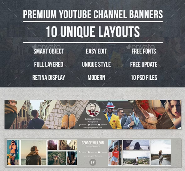 Premium 10 Youtube Banners