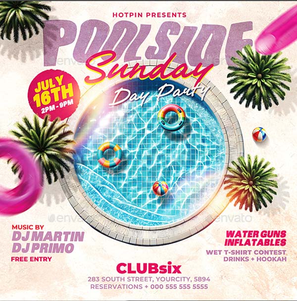 Premium Best Pool Party Flyer Templates