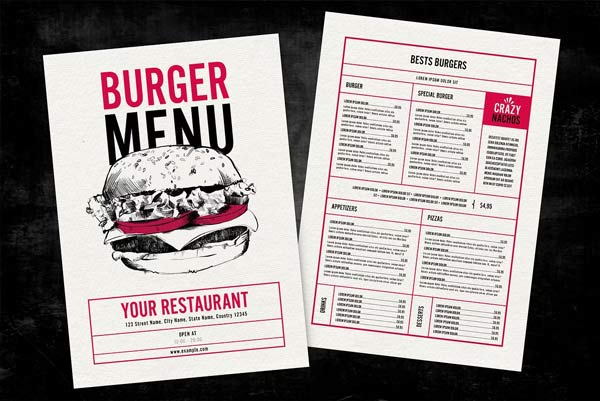 Premium Simple Burger Menu Templates