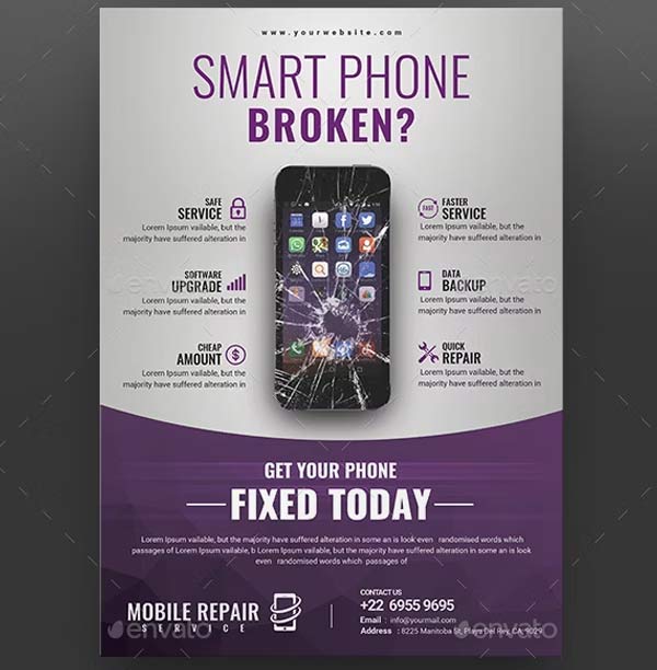 Premium Sample Mobile Repair Flyer Templates