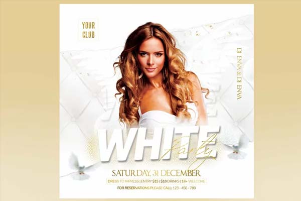 Premium Sample White Party Flyer Templates