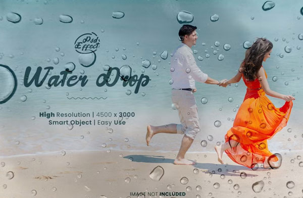 Premium Waterdrop Photo Effect PSD Action