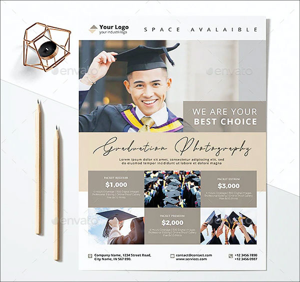 Price Guide Graduate Photography Flyer Template