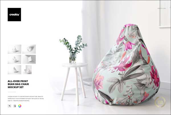 Print Bean Bag Chair Mockup