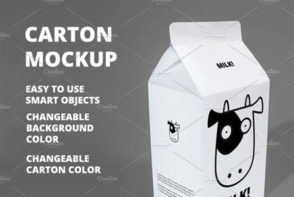 Print Milk Carton Mockups