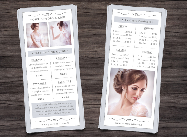 Print Ready Photography Rack Card Template