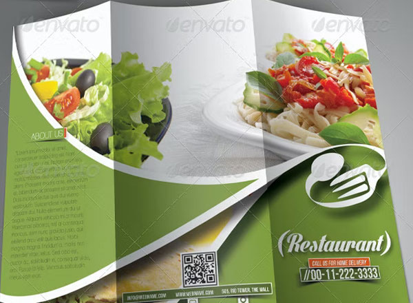 Print Restaurant Menu Trifold Brochure