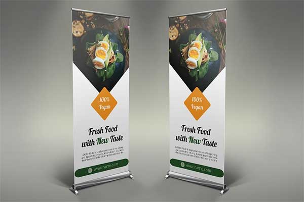 Print Restaurant Rollup Signage Template