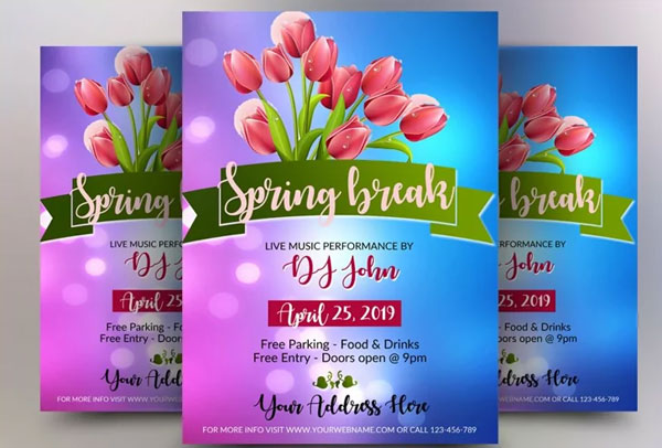 Print Spring Break Flyer Design
