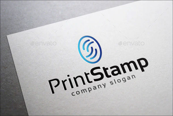 Print Stamp Logo Mockup Template