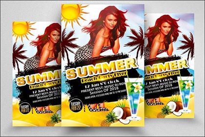 Print Summer Beach Party Flyer Template