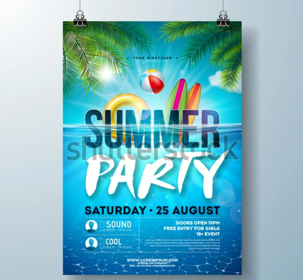 Printable Amazing Beach Party Flyer Template