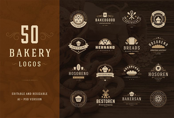 Printable Bakery Logotypes and Badges