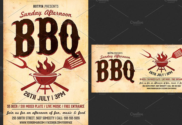 Printable Barbecue-BBQ Flyer Template