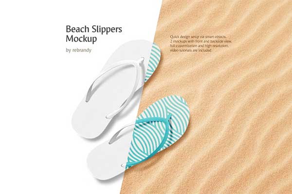 Printable Beach Slippers Mockup