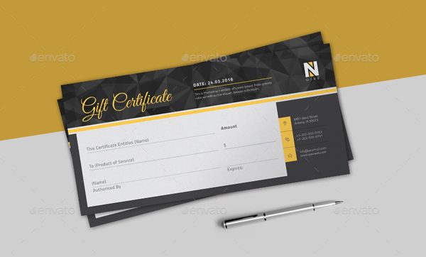 Printable Business Gift Certificate Template