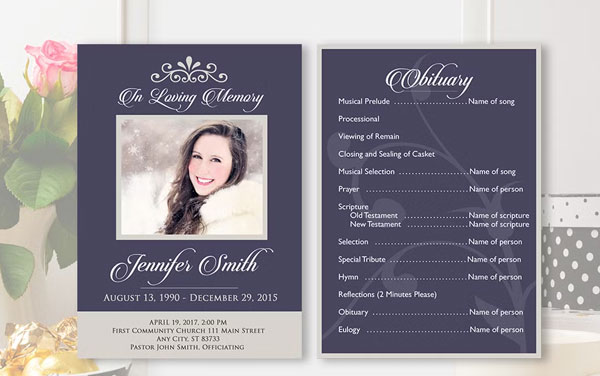 Printable Funeral Flyer Template