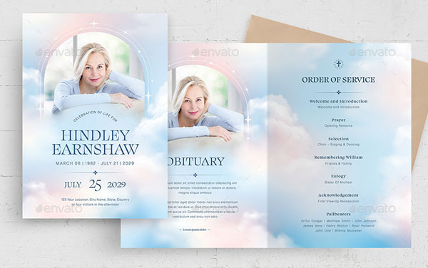 Printable Funeral Program Flyer Design Template Download