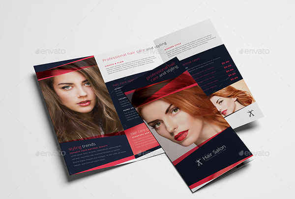 Printable Hair Salon Tri-Fold Brochure Template